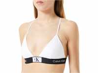 Calvin Klein Damen Bikinitop Triangel Unlined Triangle Weiche Cups , Weiß (White), M