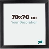 yd. Bilderrahmen 70x70 cm Schwarz Matt - Holz Rahmen Mura