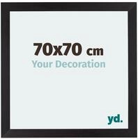 yd. Bilderrahmen 70x70 cm Schwarz Gemasert - Holz Rahmen Mura