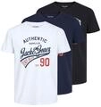 Jack & Jones Herren Jjethan Tee Crew Neck 3pk Mp Noos T Shirt, Schwarz, S EU