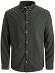 JACK & JONES Herren Einfarbiges Plus Size Hemd Basic &Uuml;bergr&ouml;&szlig;en Langarm Shirt Uni