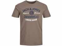 JACK&JONES Herren JJELOGO Tee SS O-Neck 2 COL SS23 SN T-Shirt, Falcon, S