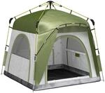 Outsunny Pop Up Kuppelzelt f&uuml;r 3 Personen UV 50+ Campingzelt mit Haken 4 T&uuml;ren