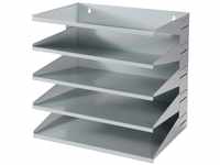 Durable Sortierreck (mit 5 Ablagefächern), für Tisch oder Wand, grau, 336010