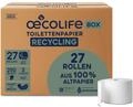 &oelig;colife Toilettenpapier Box Recycling, 3-lagig, 27 Rollen, 250 Blatt