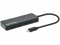 Manhattan 7-Port USB Hub C-Stecker A-Buchse 5Gbit/s schwarz