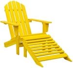 vidaXL Tannenholz Massiv Adirondack Gartenstuhl mit Fu&szlig;st&uuml;tze Liegestuhl Deckchair