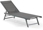 Leco-Sonnenliege Elina &ndash; Formsch&ouml;ne Aluminium-Gartenliege mit 5fach Verstellbarer