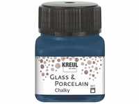 KREUL 16637 - Glass & Porcelain Chalky Navy Blue, 20 ml Glas, sanft - matte Glas- und