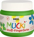 KREUL 28105 - Mucki leuchtkr&auml;ftige Stoff - Fingerfarbe, 150 ml in gr&uuml;n, auf