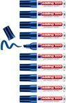 edding 500 Permanentmarker - blau - 10 Stifte - Keil-Spitze 2-7 mm - wasserfest,