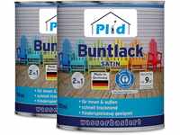 PLID® Buntlack Außen 1.5l - Tiefschwarz - Holzfarbe außen & innen - Holzlack