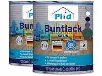 PLID® Buntlack Außen 1.5l - Moosgrün - Holzfarbe außen & innen - Holzlack...