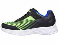 Skechers 403930L BBLM Sneaker, Black Synthetic/Lime Textile/Blue Trim, 28 EU