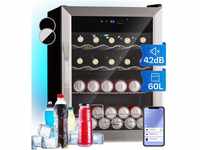 Klarstein Kühlschrank 60 L, Kleiner Kühlschrank mit App-Steuerung, Leiser Mini