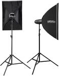 Walimex pro Newcomer 300 II Set Double - 300 Ws Blitzleistung, ausl&ouml;sen per Funk