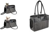 Hundetasche - Tragetasche Lior Grau &ndash; 45x19x29cm &ndash; Textil &ndash; &Ouml;ffnungen