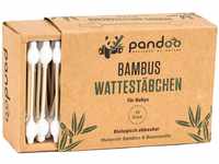 pandoo 4er Pack Bambus Wattestäbchen mit großem Sicherheitskopf (220 Stück) 
