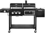 TAINO HERO DUO Gasgrill Holzkohlegrill Smoker Kombigrill Grillwagen 2 in 1...