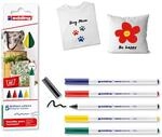 edding 4600 Textilstift - schwarz, rot, blau, gr&uuml;n, gelb - 5 St&uuml;ck - Rundspitze 1