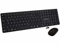 V7 CKW550DEBT Bluetooth Slim Keyboard und Silent Mouse Combo, 2.4GHZ Dual Mode,