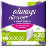 Always Discreet Inkontinenz-Slipeinlagen Small (20 Binden) f&uuml;r Damen, starker