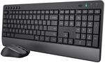 Trust Trezo Tastatur Maus Set Kabellos, NL/US QWERTY Layout, Nachhaltiges Design,