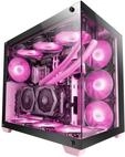 Mars Gaming MCV4 Rosa, Custom XXL E-ATX Gaming Tower, Rahmenloses Front und