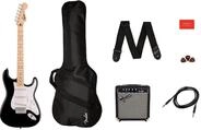 Squier by Fender Sonic Stratocaster Electric Guitar Pack, Maple Fingerboard, Black,