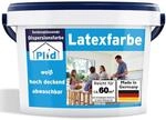 Plid&reg; Latexfarbe Wei&szlig; seidengl&auml;nzend [10L] - Abwaschbare Farbe Innen f&uuml;r K&uuml;che &