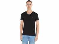 Tommy Hilfiger Herren T-Shirt Kurzarm Core Stretch V-Ausschnitt, Schwarz (Black), 3XL