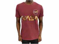 Alpha Industries NASA Reflective T T-Shirt für Herren Burgundy/Shiny Gold