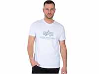 Alpha Industries Herren Basic Reflective Print T-Shirt, White, 3 XL