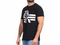 Alpha Industries Herren Half Logo Foam T-Shirt, Black, S