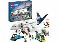 LEGO City Passagierflugzeug Spielzeug-Set, großes Flugzeug-Modell mit Fahrzeugen des