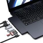 SATECHI 7-in-1 Dual USB-C Pro Slim USB4 Hub mit 6K@60Hz 40 Gbit/s, 100 W PD, 2 x