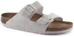 Birkenstock Unisex Arizona SFB Antique White, Suede Leather FLIP Flops, 38 EU