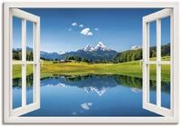 ARTLAND Wanddeko Leinwand Bilder Wandbild Landschaften Fensterblick T4RC