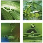 ARTLAND Wanddeko Wellness Bilder Leinwand Bilder Set 4tlg. je 40x40 cm Quadratisch