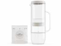 LUCY® Wasserfilter Kanne 2L | Filter Karaffe Glas für Kühlschranktür inkl.