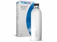 BRITA Edelstahlflasche weiß für sodaTRIO Wassersprudler (1l) – isolierte &