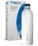 BRITA Edelstahlflasche wei&szlig; f&uuml;r sodaTRIO Wassersprudler (1l) &ndash; isolierte &