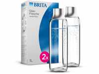 BRITA Glasflasche für sodaTRIO Wassersprudler (1l), 2x Ersatzflaschen – leichte,