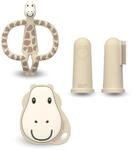 Matchstick Monkey Zahnungs Starter-Set &ndash; Flacher Bei&szlig;ring, Tier-Bei&szlig;ring & 2