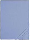 biberna Feinbiber Spannbetttuch 180x200-200x200 cm blau | 100% Baumwolle...