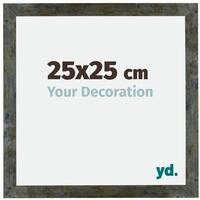 yd. Bilderrahmen 25x25 cm Blau Gold Meliert - Holz Rahmen Mura