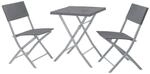 SVITA Bistroset 3-teilig 2 St&uuml;hle 1 Tisch Polyrattan Balkonset platzsparend klappbar