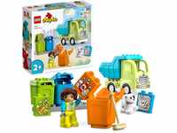 LEGO DUPLO Recycling-LKW Müllwagen-Spielzeug, Lern- und Farbsortier-Spielzeug für