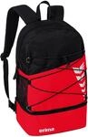Erima Unisex Six Wings Rucksack mit Bodenfach (7232319), rot/schwarz, 1