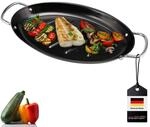 bremermann Fisch-Grillpfanne oval, Grillplatte antihaftbeschichtet, 39,5 x 20,5 cm